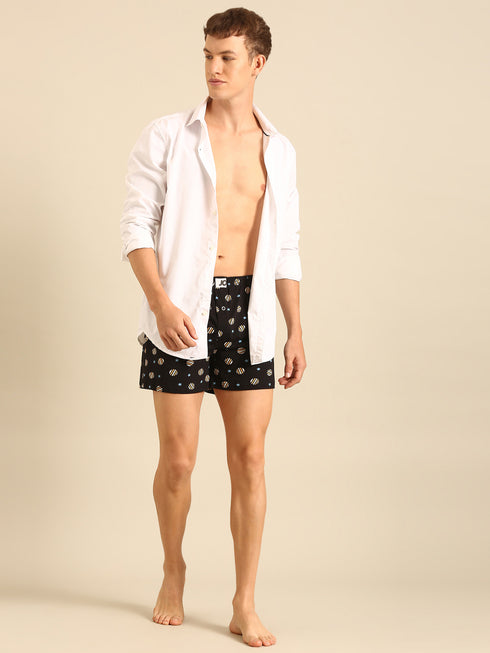 3 Pack Cotton Printed Multicolored Boxers